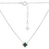 Серебряное колье с малахитом, фианитами, вес изделия 1,92 гр (60002133)
