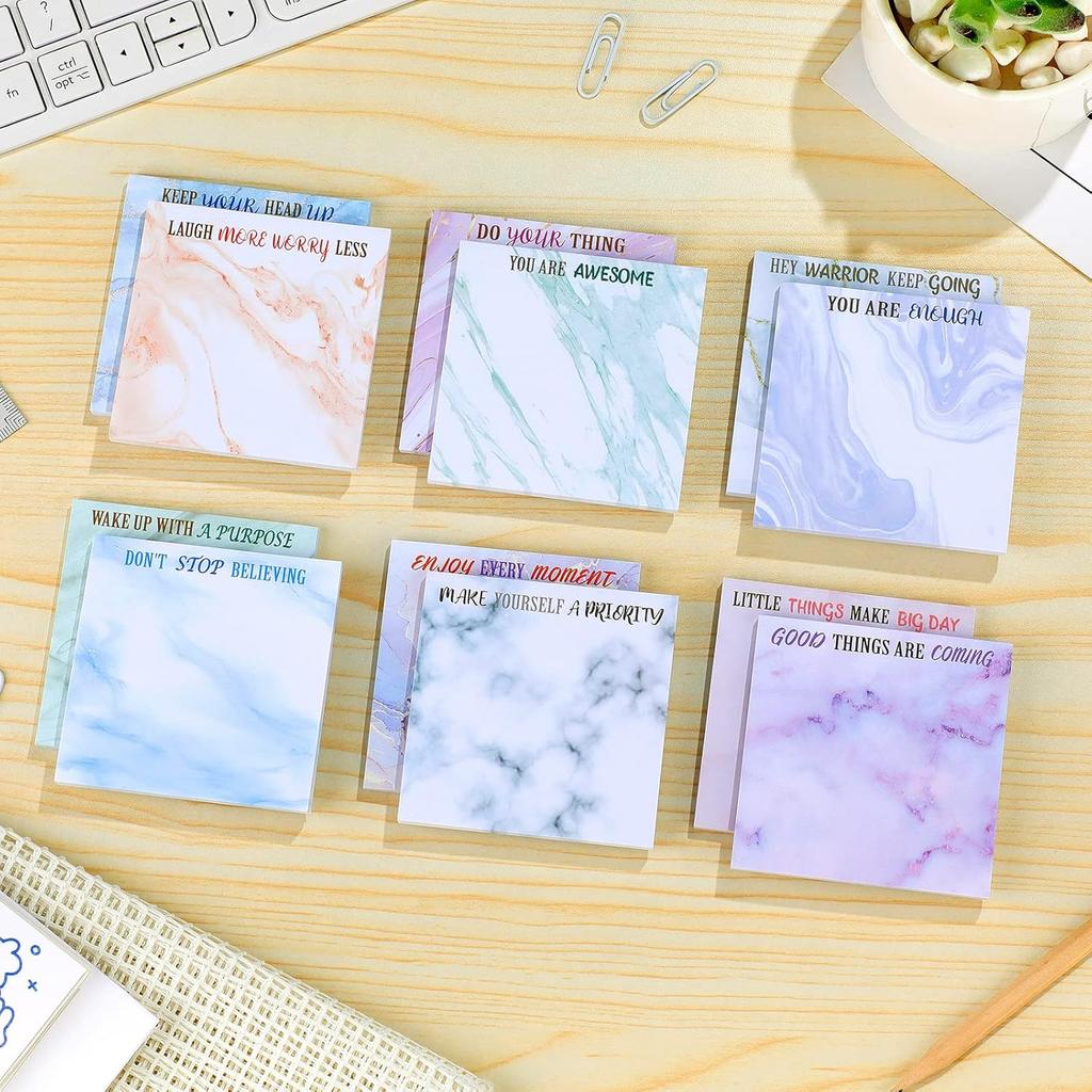 Zonon 12 Pcs pirational Sticky Notes 3 x 3 Inch Fun Motivational Note Pads 50 Sheets Per Notepad Housekeeping Week Gifts Positive Affirmations Gifts