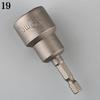 1Pc 1/4 Inch Hex Shank Tool 6-19mm Socket Magnetic Nut Driver Adapter Drill Bit