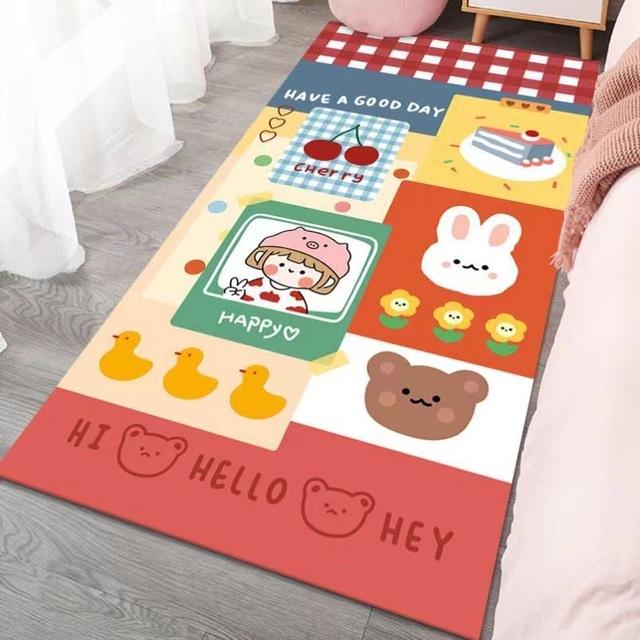 Entrance Door Mat Cute Pink Cartoon Floor Rug For Bedroom Bedside Room Mat Girl Bedroom Decoration Room Decor Kids Carpet Rugs