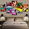 Modular Wall For Living Room Decorative Framework Popular 5 Panel One Piece Character Photo HD Poster Canvas Pictures Painting