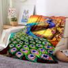 1Pc Peacock Garden Flannel Blanket, Soft And Comfortable, Casual Warm, Camping Travel, Christmas, Halloween Xmas Gift. G1269