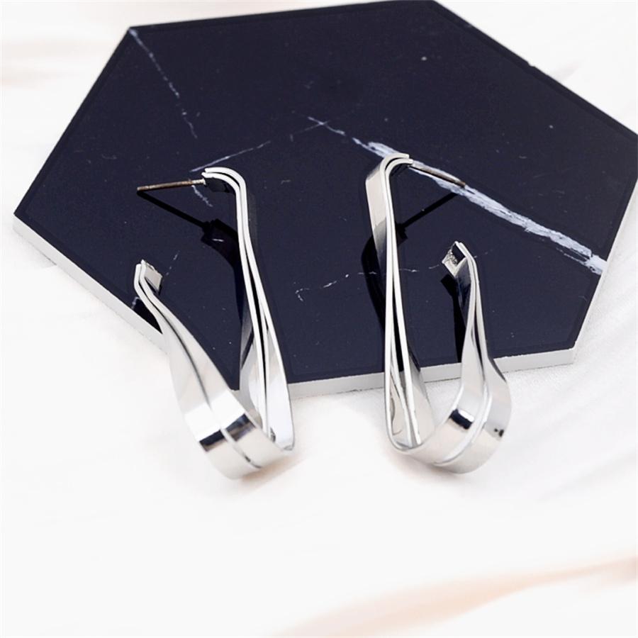 Irregular Distortion Double Layers Drop Earrings Wire Spiral Geometric Metal Exaggerated Wedding Party Jewelry