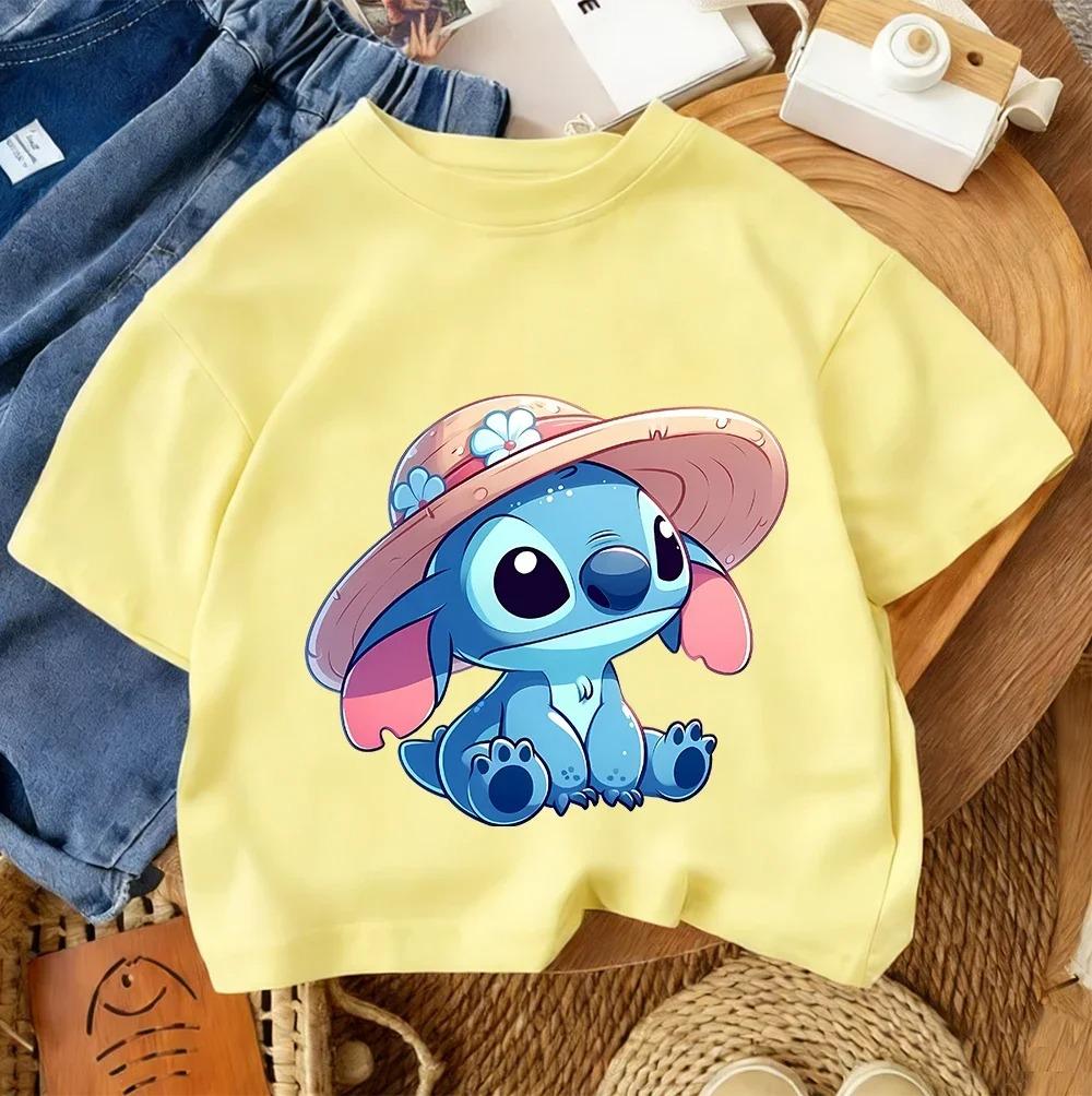 Casual everyday Tshirt for childrenTshirt with Kawaii cartoon print summer urban fashion set for boys and girls aged 3 to 14
