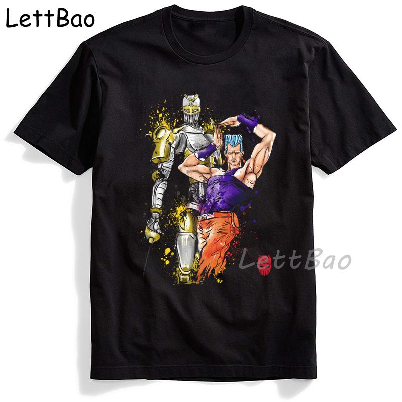 Футболка с принтом JoJo's Bizarre Adventure Мужская Японское аниме Мужская футболка Короткий рукав Смешная