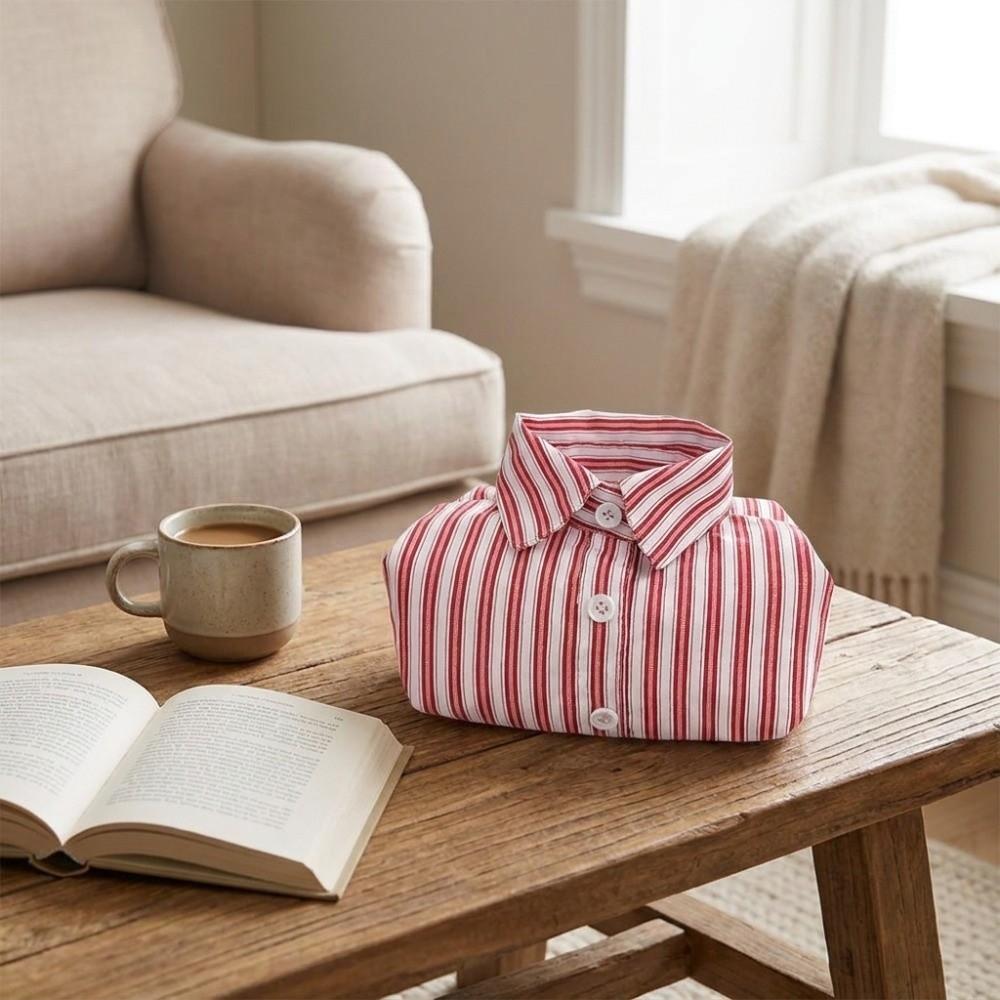 Korean Style Tissue Box Cover Lapel Shirt Shaped Tissue Holder Desktop Storage Bag  Desktop