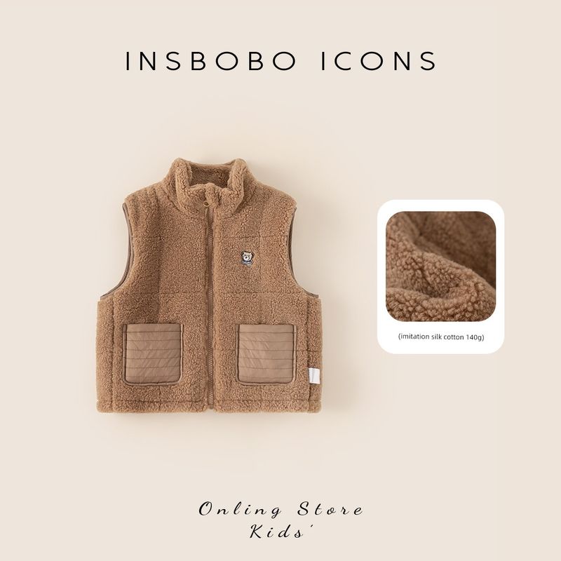 [Teddy Bear Series] Insbobo Children's Vest Winter Clothing for Girls, Thickened Vest for Boys, Autumn and Winter