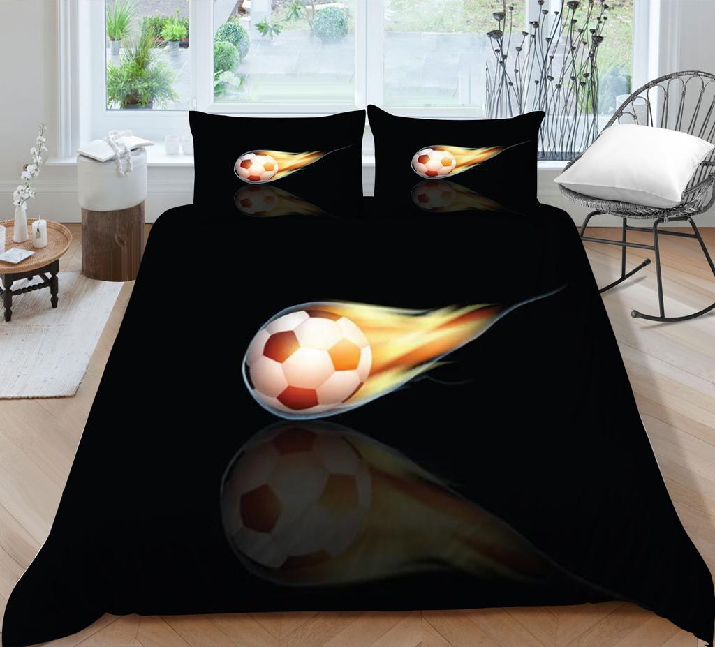 Пододеяльник Наволочка Двух- или Трехпредметный Серия Футбол 3D Цифровая Печать Полиэстер