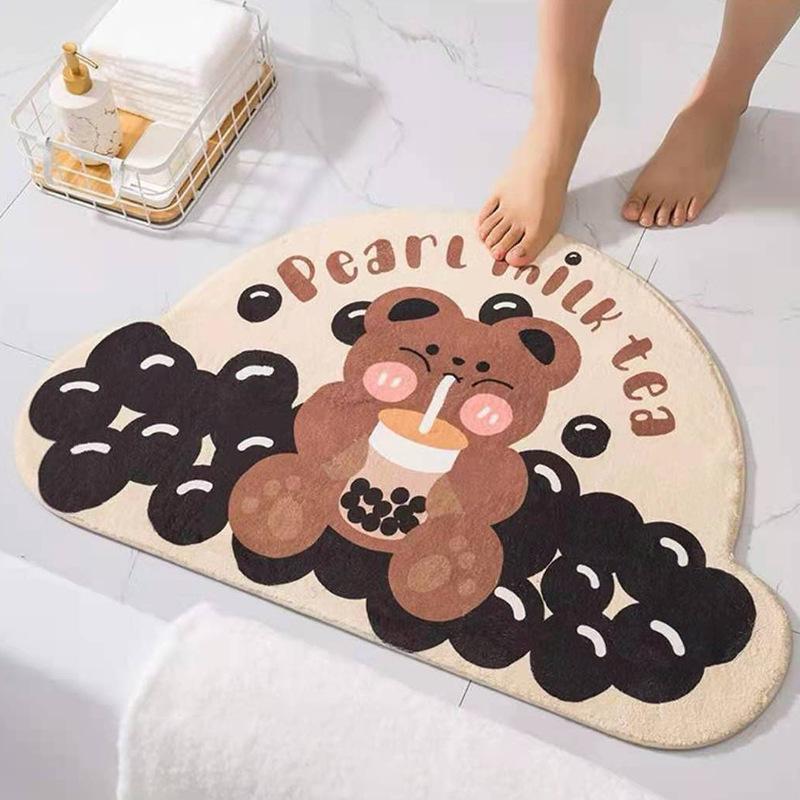 Cartoon Soft and Thick Imitation Cashmere Carpet Door Mat Dirt Resistant Wear-resistant Carpet Non-slip Absorbent Mat