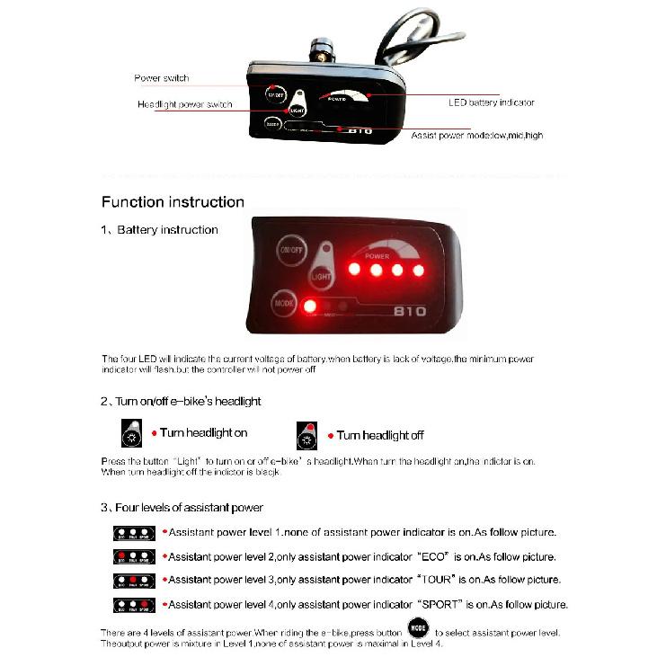 FOCAN Electric Bicycle Display 24V 36V 48V 810 Ebike Intelligent Control Panel LED Display meter