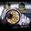 Forsining Мужская мода, отдых, полая луна и механические часы с полой поверхностью