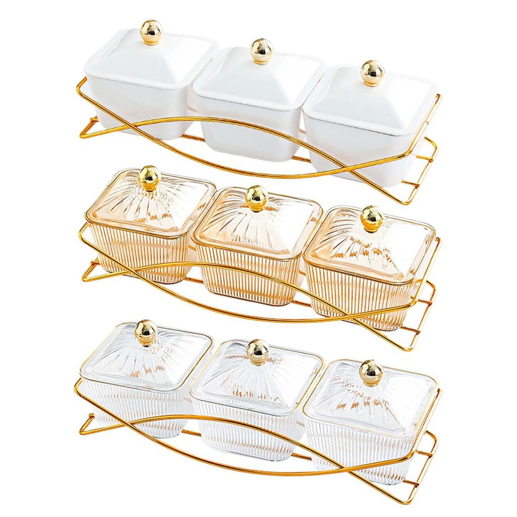 Nordic Fruit Snacks Serving Platter with Lid Storage Container Dried Fruit Tray for Home Kitchen Sweet Cookies Nuts Party