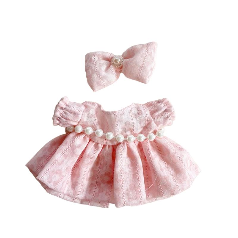 Handmade Fabric Princess Style Lantern Sleeve Solid Color Rhinestone Doll Costume Lolita Doll Dress Fashion Style 4 Styles