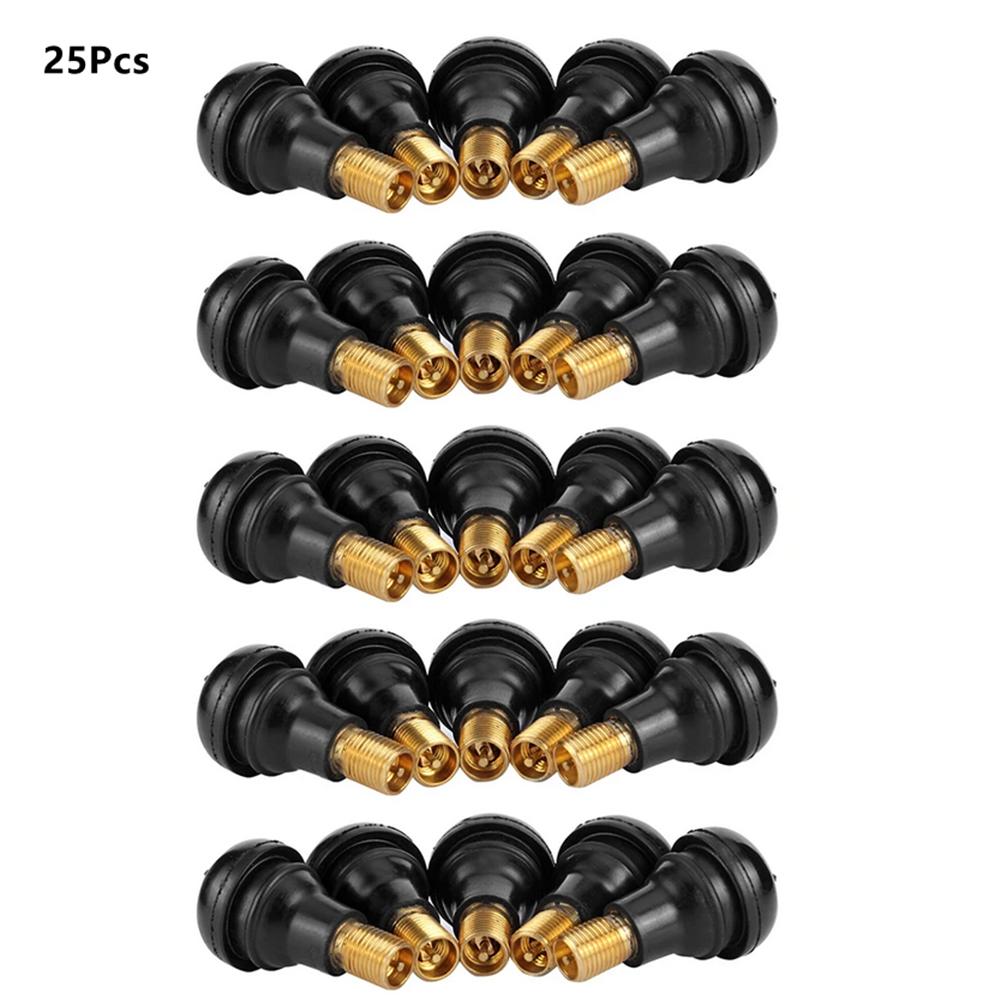 25Pcs TR412 Tubeless Tire Valve Stems Stubby For ATV Car Motorcycle Replacement