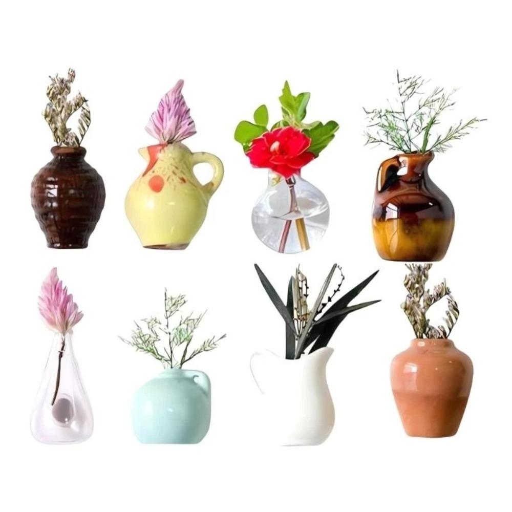 Unique Vase Refrigerator Magnet Decorative Flower Arrangement Vase 3D Vase Magnet Office Decor