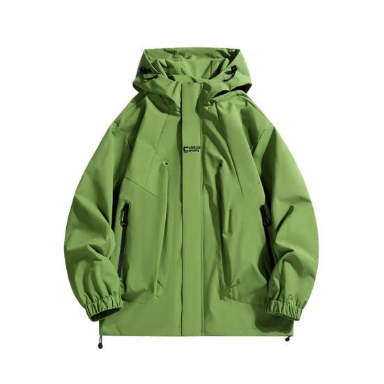 Пара Водонепроницаемая Куртка С Капюшоном Длинный Рукав Весна Осень Повседневная Куртка с Карманами Однотонная Верхняя Одежда для Путешествий на Открытом Воздухе