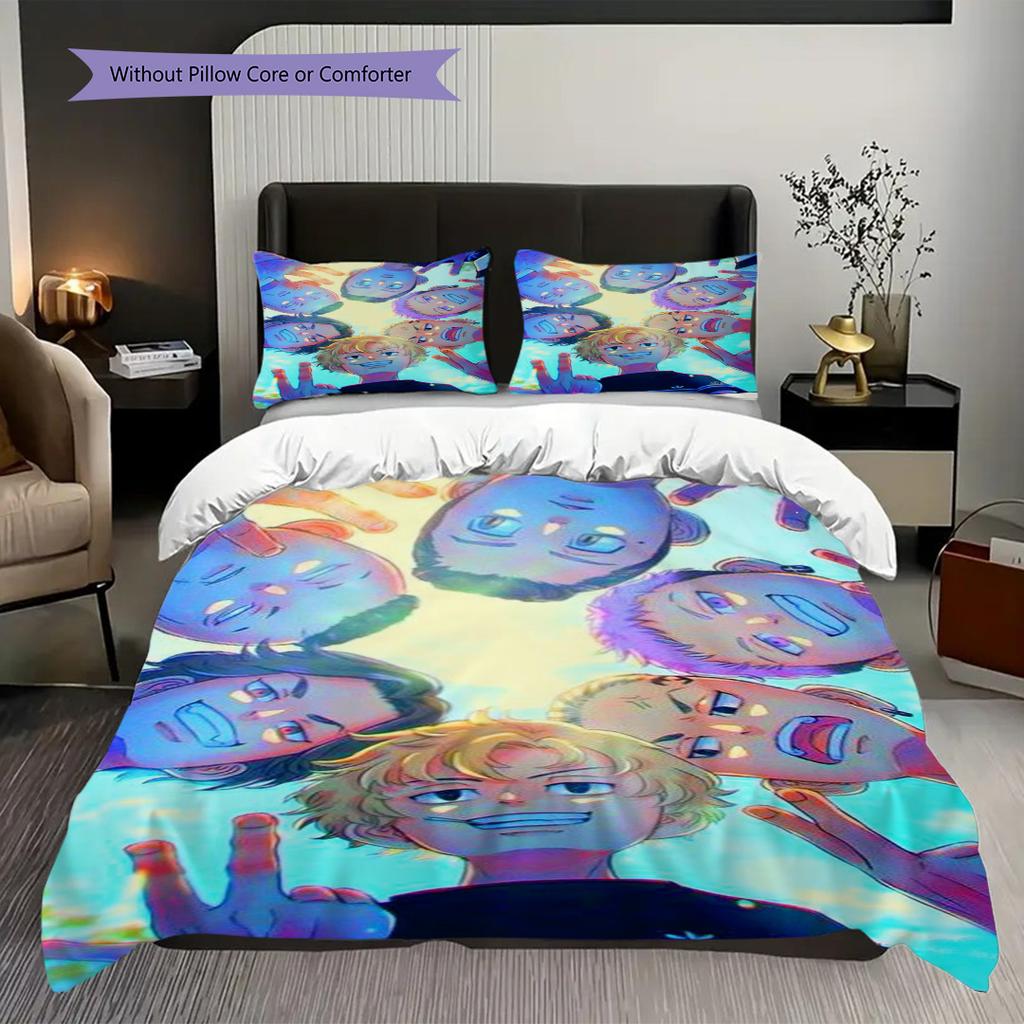 Tokyo Revengers New Dawn Threepiece Set 1 Duvet Cover 2 Pillowcase Without Core Soft And Comfortable Duvet Cover And Pillowcase