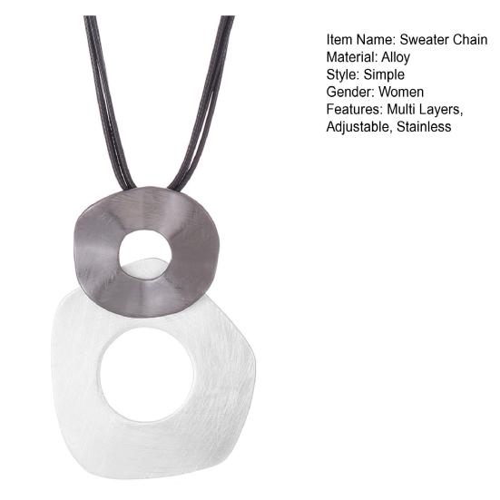 Женский свитер-цепочка, двойной круглый обруч, многослойный, увеличенная длина, регулируемый, портативный, легкий, декоративное ожерелье из нержавеющей стали, ювелирные изделия для одежды