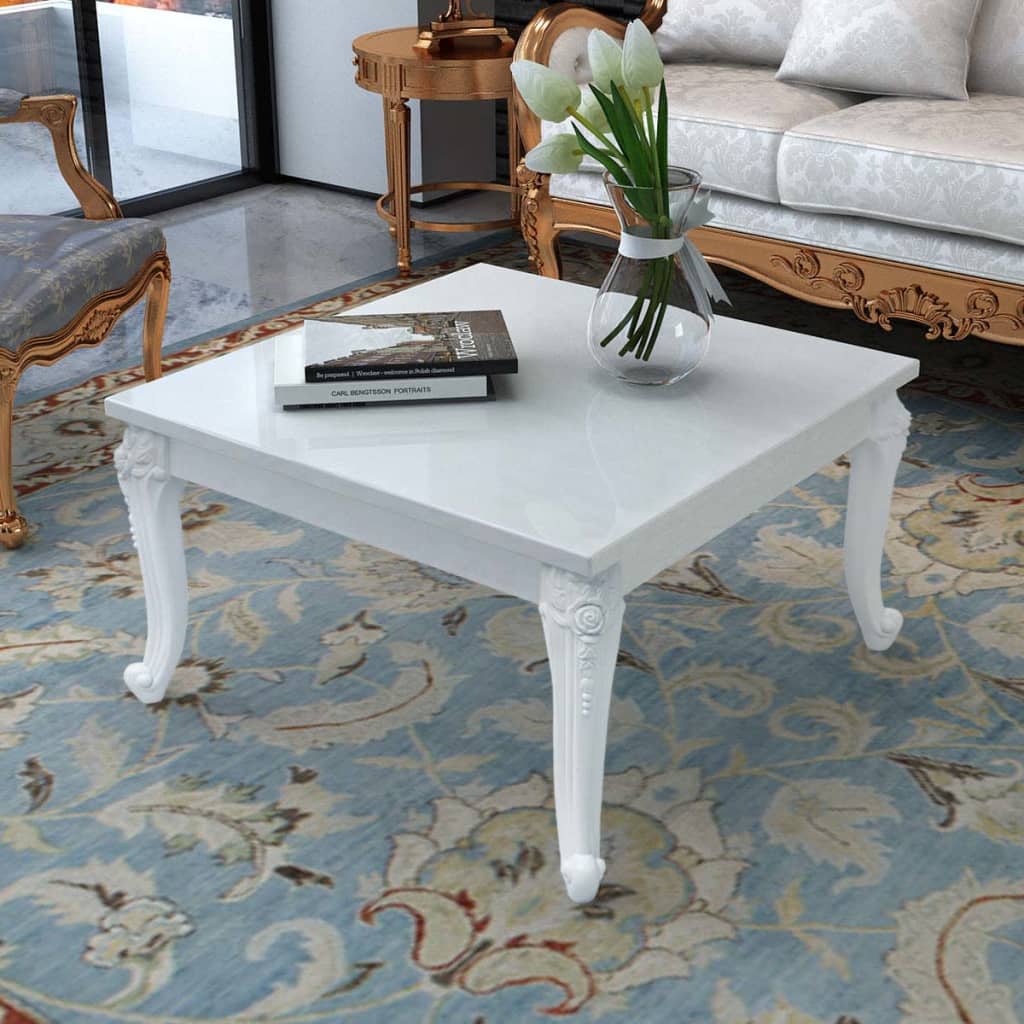Coffee Table 80 x 80 x 42 cm High Gloss White