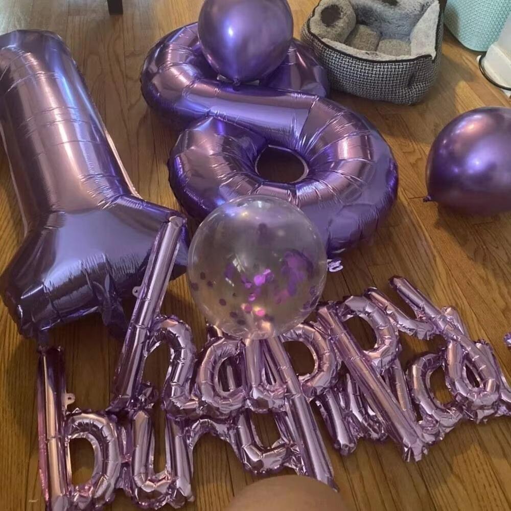 2 шт./набор Большой фольгированный шар из алюминиевой фольги Розовый Фиолетовый Баннер Фольгированный шар-буква Принадлежности для вечеринки