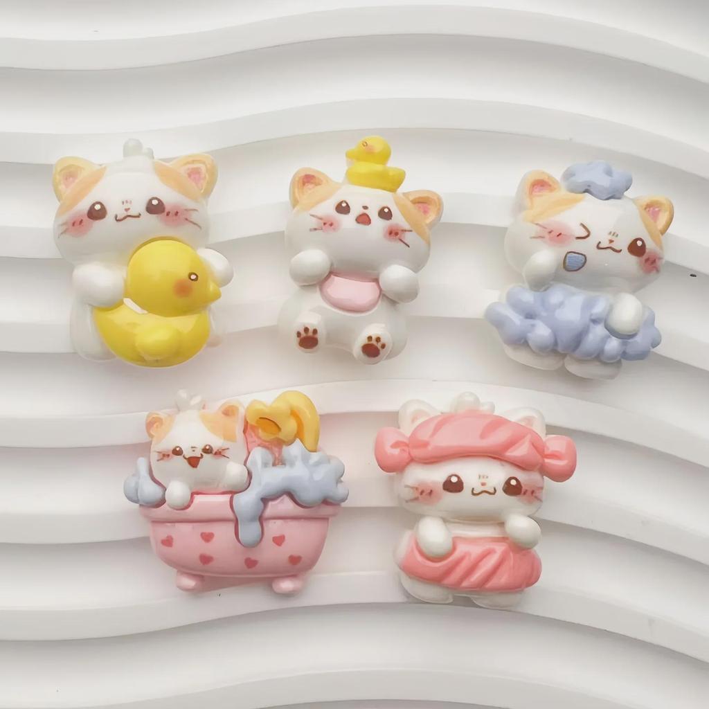 Милый котенок пена для ванны мультфильм шпилька DIY смоляные аксессуары
