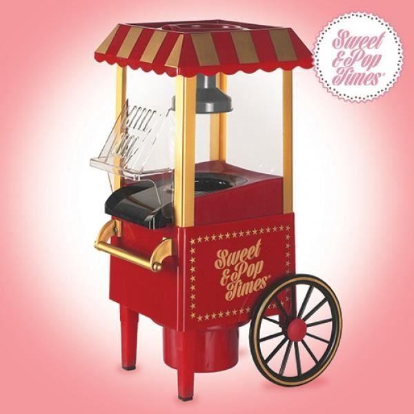 Machine à Pop Corn - Sweet & Pop - Look rétro - Rouge - Petit électroménager