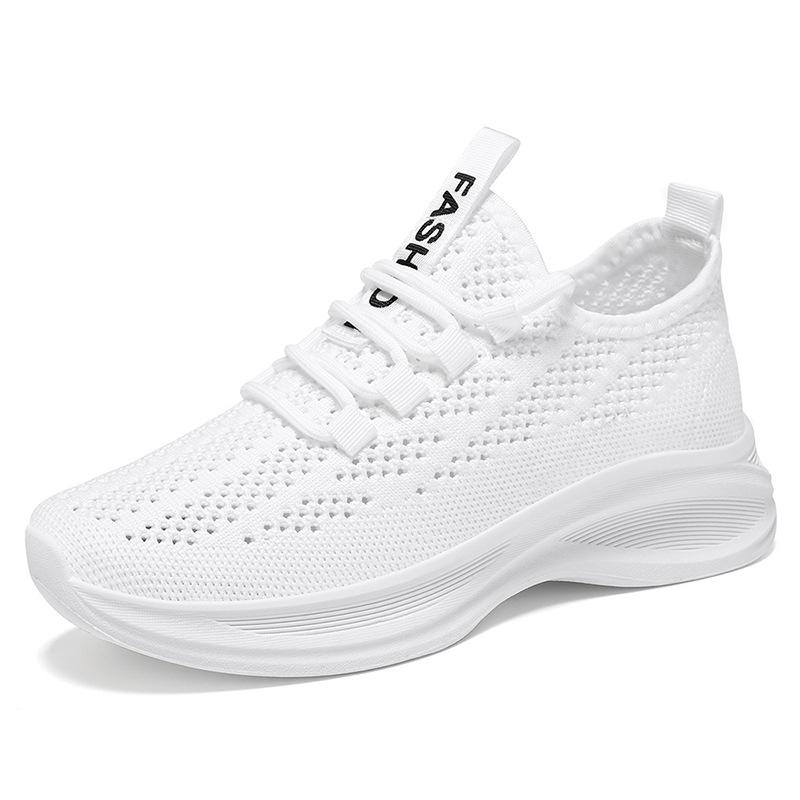 Женские 2025 Весенние Кроссовки Flyknit Повседневные Дышащие Модные Тренд Корейский Стиль Спортивная Обувь