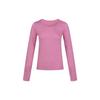 Сплошной цветной пуловер с круглым вырезом и логотипом бренда, футболка с длинными рукавами, женские топы, розовый BV3919-693