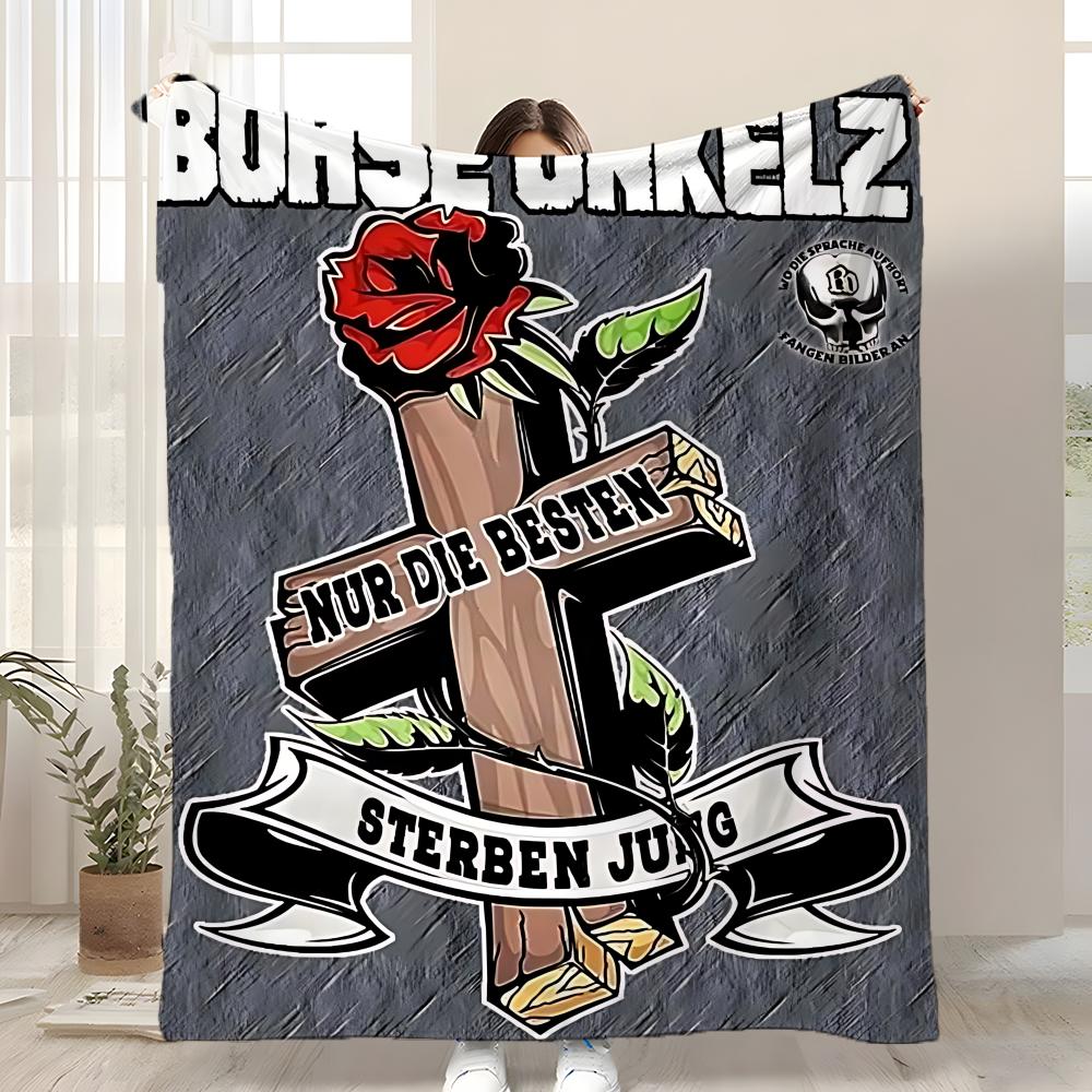 Группа Bohse Onkelz Плед для детей Фланелевый Плед Мягкий Теплый Антистатический Стирка Все Сезоны