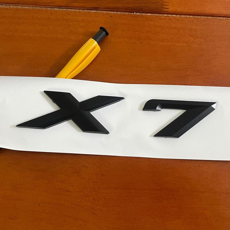Compatible BMW X Series Tail Emblem Sticker: X1-X7 Black Rear Lettering