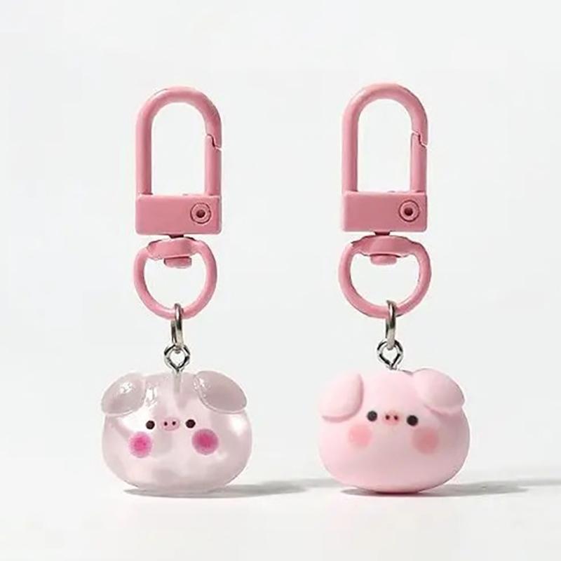1 пара милых розовых брелоков-свинок с подвеской в виде мультипликационного персонажа, универсальные брелоки-шармы, изысканные украшения для рюкзака, аксессуары, подарки