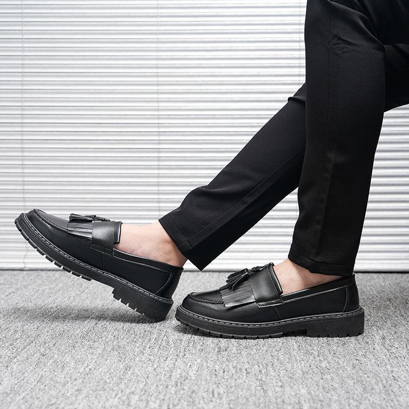 Рабочие Легкие Слипоны Мужские Повседневные Туфли с Кисточками Классические Оригинальные Размер 45 Элегантные Социальные Коровья кожа Ретро Мужские Кожаные Туфли