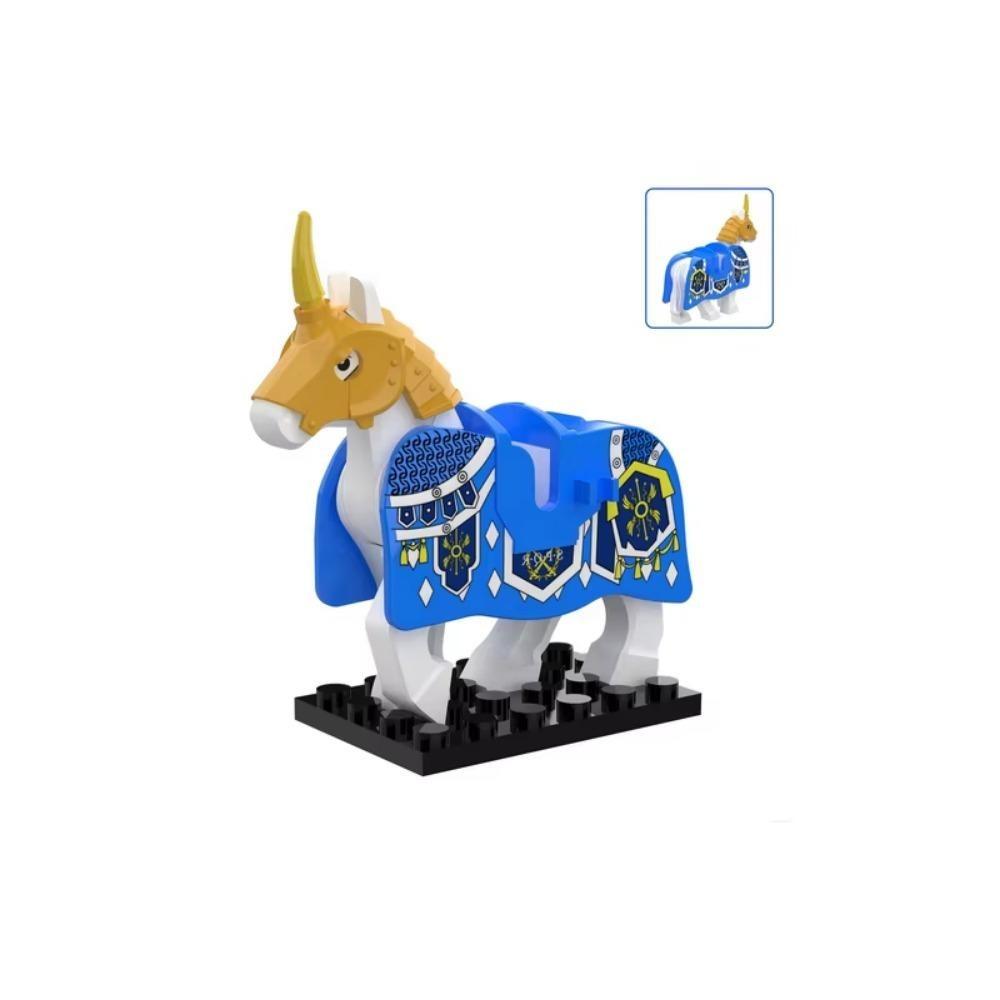 Средневековый MOC Боевой конь Строительные блоки Волк Рыцарь Фигурка Монстр Дикое животное Лиса Жираф Воробей Ворона Панда Модель Кирпич Игрушка K055