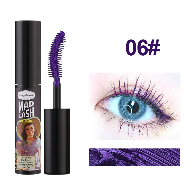 6 Color Mascara Waterproof Slim Natural Curling Volumizing Color Mascara Stage Makeup Sensation Eye Lashes Brush Beauty