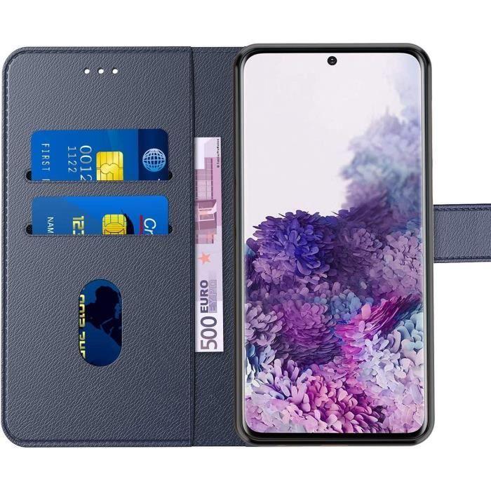 Coque de Protection - BOOLING - pour Samsung Galaxy S20 Ultra - Coque Semi-Rigide - 2 Verres Trempés - Bleu Marine