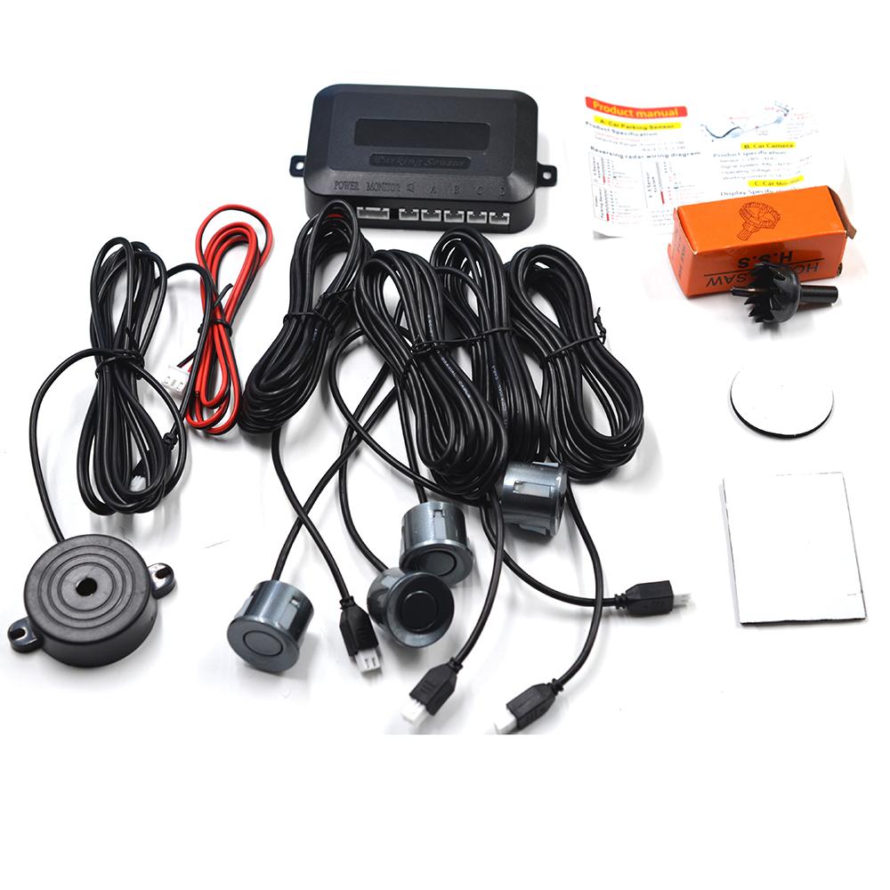 4 Car Parking Sensor Kit Buzzer 22mm Reverse Backup Radar Sound Alert Indicator Probe System 12V for BMW E39 Ford Focus 2 Opel