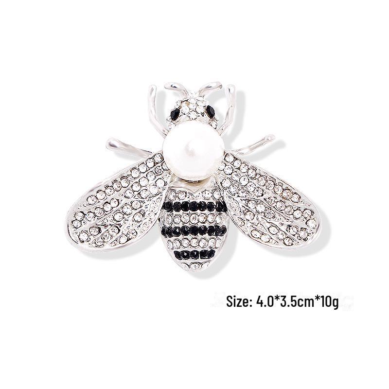 Брошь с жемчугом и перьями, с высокой ручкой, с мультяшным корсажем из страз для самостоятельного изготовления.