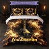 Led Zeppelin Print 3Pcs Bedding Set Duvet Cover With Two Pillowcases Soft Bed Linen For Household Bedroom