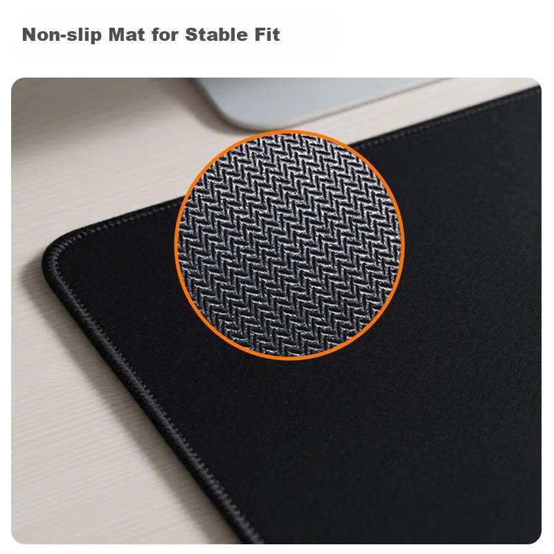 Jiangwutong Small Gaming Office Mouse Pad Cloth Surface Thickened Wear-Resistant Silicone Keyboard Desk Mat 300x250x3mm Pure Black