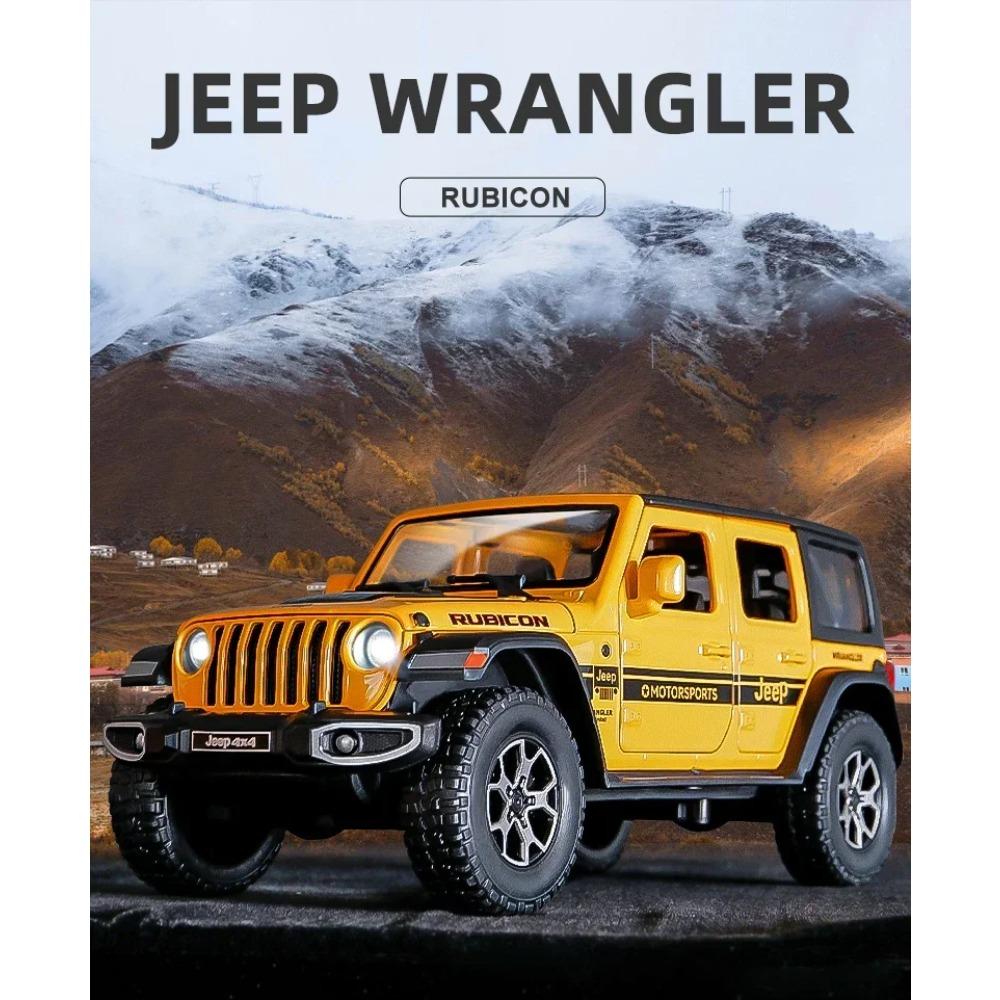 1/22 Джипы Wrangler Rubicon Модель из сплава Игрушка Литые из металла Оттягивающиеся Звук и свет Игрушечные машинки для детей Транспортное средство