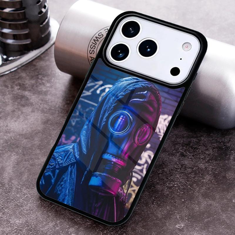 Skull Gas Mask Phone Case For iPhone 17,16e,15,14,13,12,11,Mini,Pro,MAX soft Silicone Cover