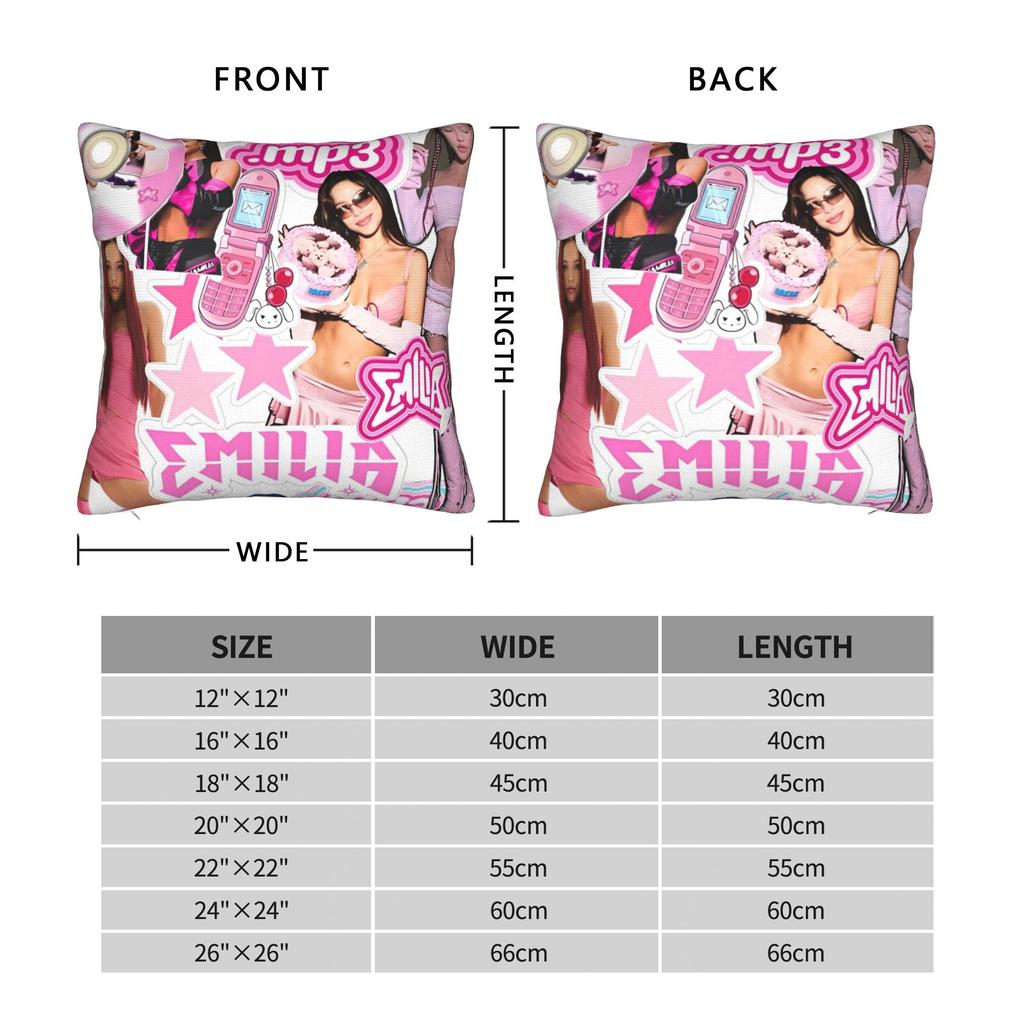 Emilia Music Square Pillow Covers Polyester Home Cushion Cover Cool Decor Pillow Cover 4545