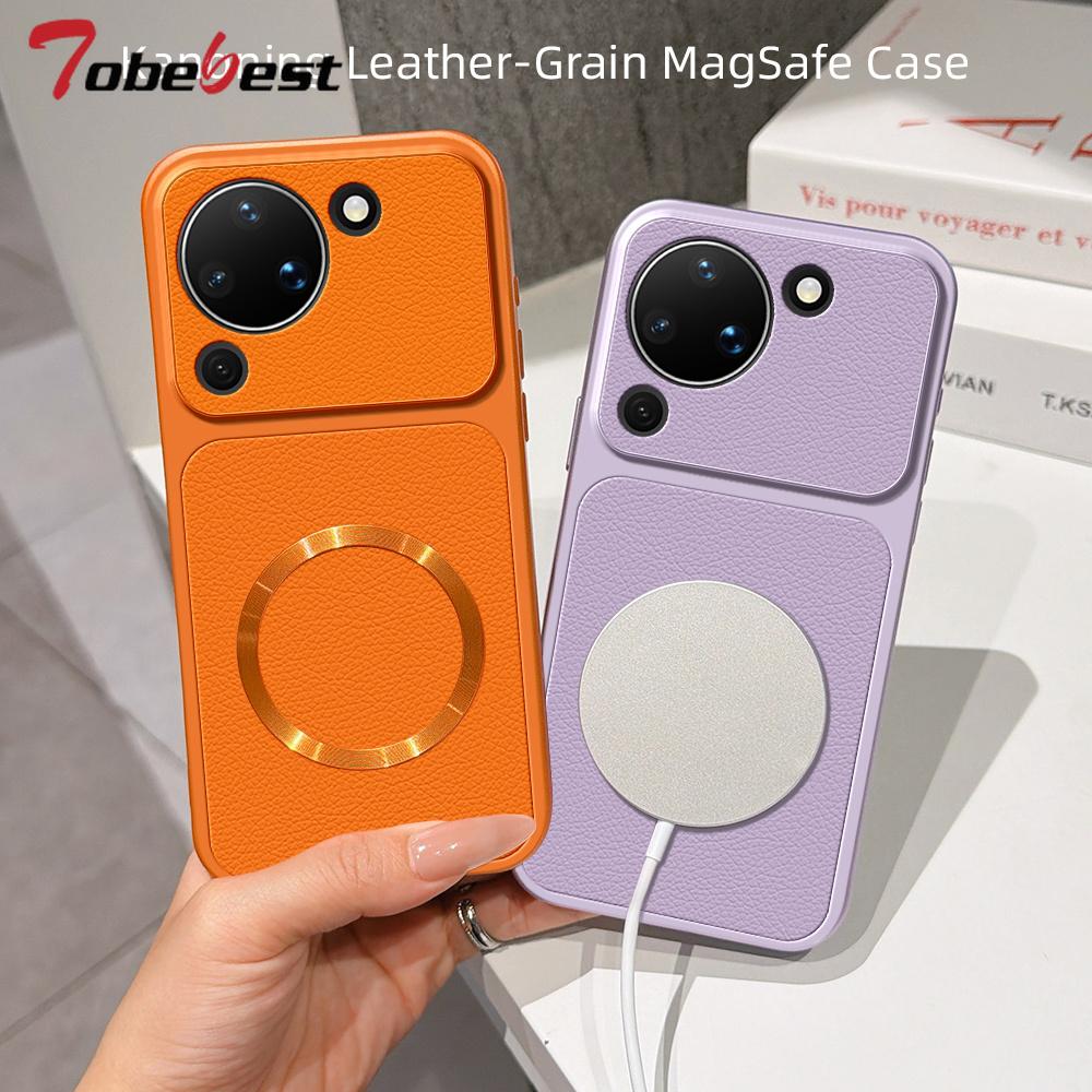 For Magsafe Wireless Charging Case For Huawei Pura 90 80 70 Ultra P60 P50 P40 Pro Plus Coque Candy PU Lambskin Soft Back Cover