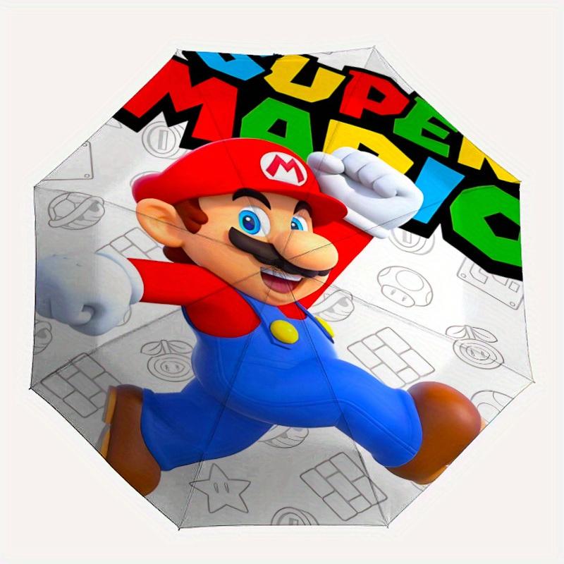 1pc Super Mario Bros. Self-Folding Umbrella, 8-Bone Compact Travel Umbrella, Durable Plastic And Iron Frame082