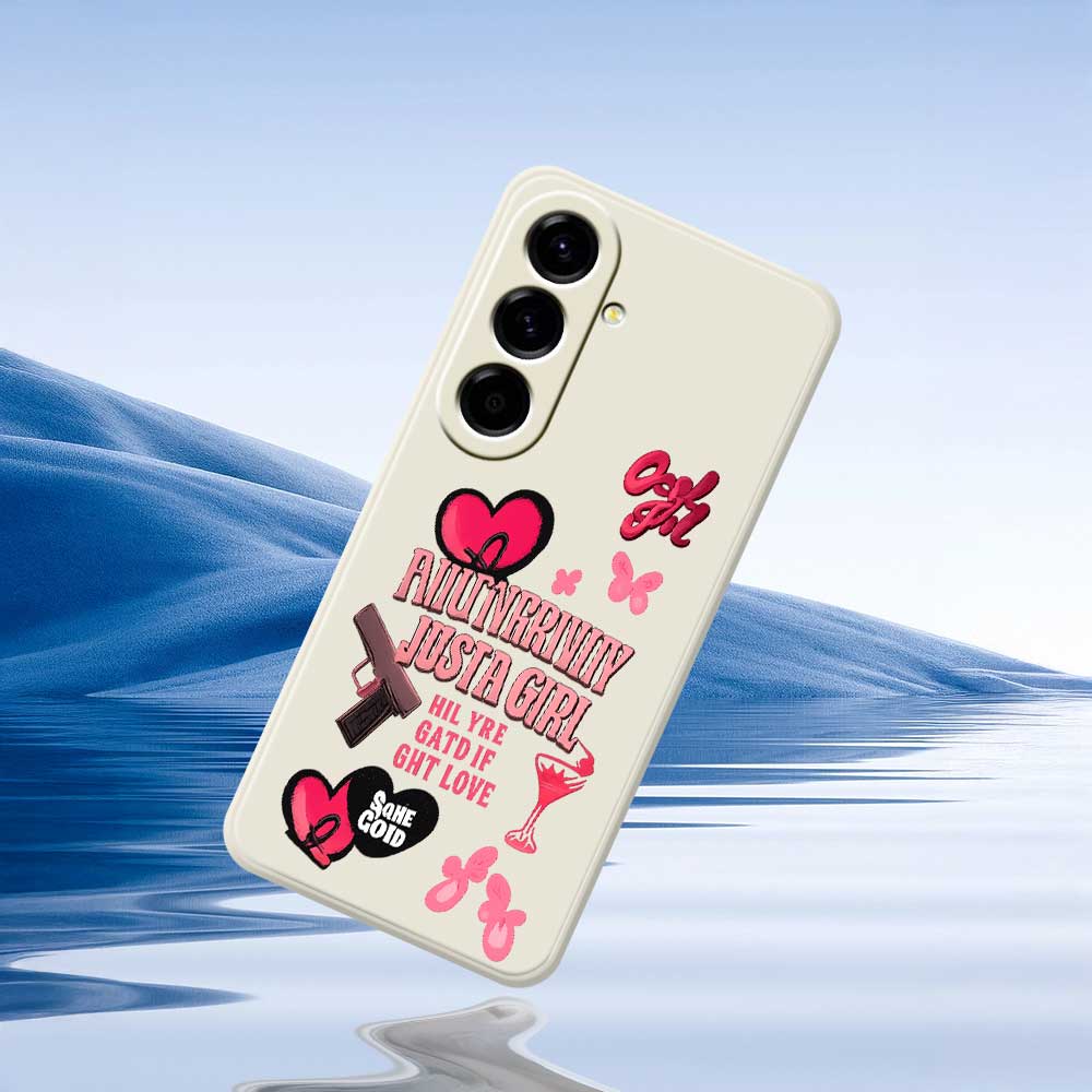 Чехол для Samsung Galaxy A56 5G Розовый с принтом узора элементов Прямоугольный TPU Задняя крышка для телефона