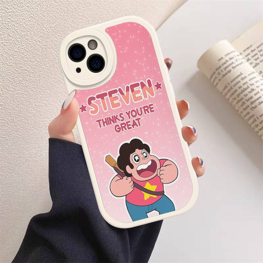 Мультяшный Чехол для Телефона Steven Universe Жесткая Кожаная Для iPhone 14 13 16 Mini 15 14 11 12 Pro Max Plus Fundas