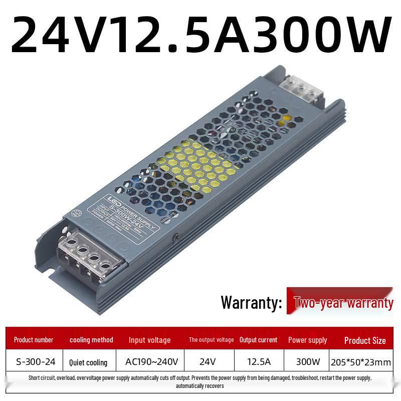 Ультратонкий светодиодный блок питания для светодиодных лент: Бесшумный трансформатор 220 В в 24 В/12 В для рекламных дисплеев.