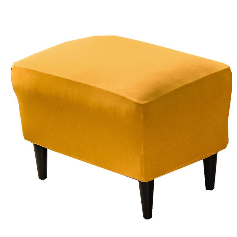 Solid Color Ottoman Covers Spandex Rectangle Stool Cover All-inclusive Footstool Furniture Protector Sofa Footrest Slipcovers