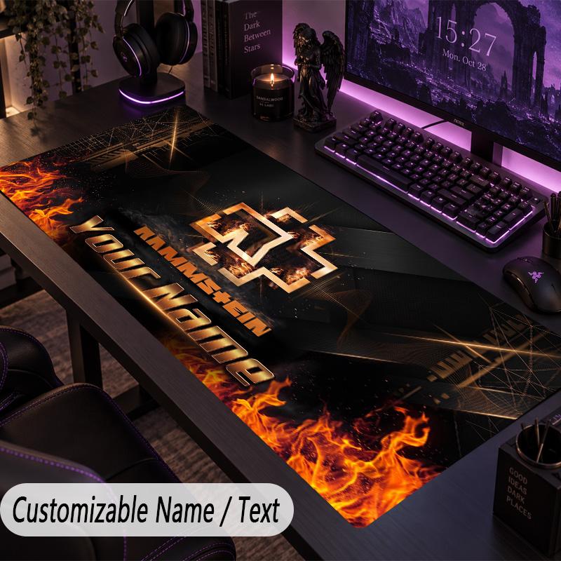 Large Mouse PadRammstein Custom Name Text Personalized Desk Mat Non Slip Gaming Pad