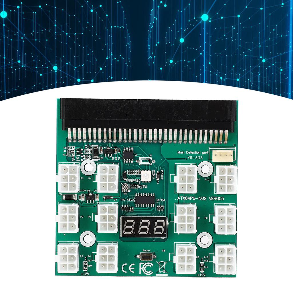 Адаптер платы разветвителя питания Профессиональный 1600 Вт 12 портов ATX 6-контактная плата разветвителя блока питания для DPS